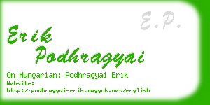 erik podhragyai business card